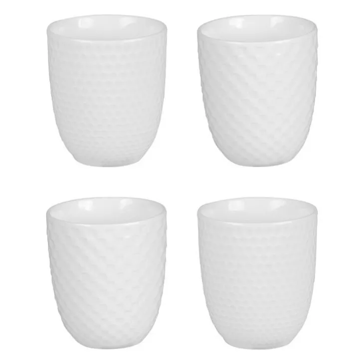 Coffret de 4 gobelets snow blancs en porcelaine de 20 cl