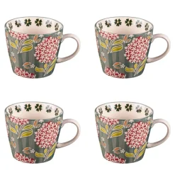 Coffret de 4 tasses Cottage coloris multicolore - 8 cm