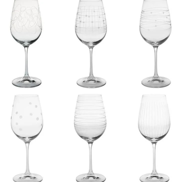Coffret de 6 verres à pieds coloris transparent en verre - 35 cl