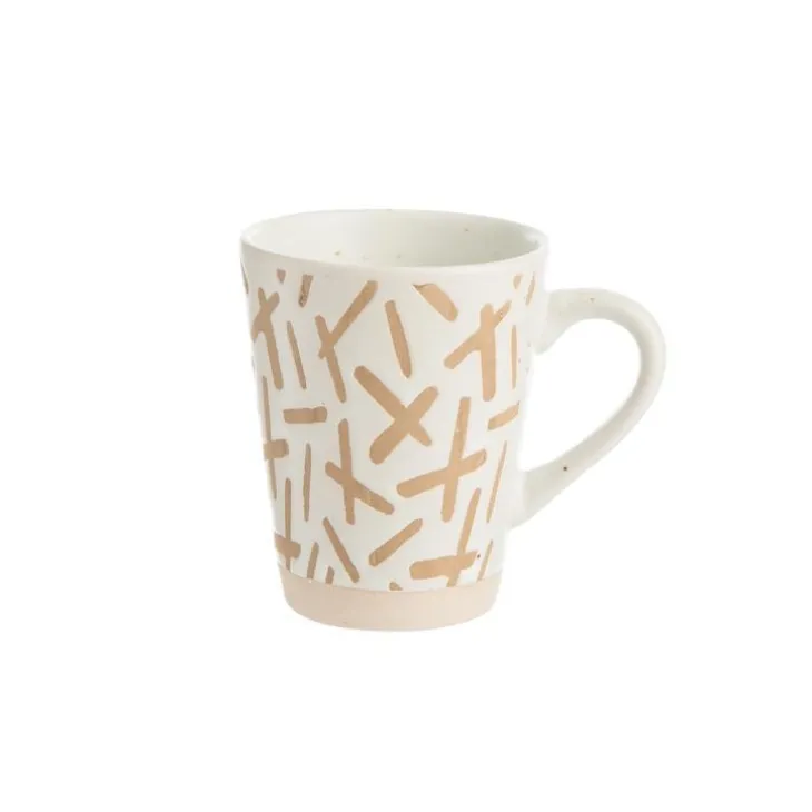Coffret Tara de 6 mugs coloris blanc en porcelaine - 34 cl