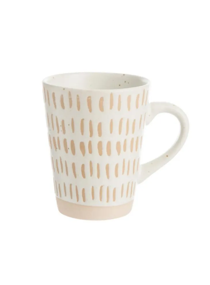 Coffret Tara de 6 mugs coloris blanc en porcelaine - 34 cl