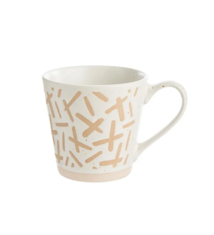 Coffret Tara de 6 mugs coloris blanc en porcelaine - 34 cl