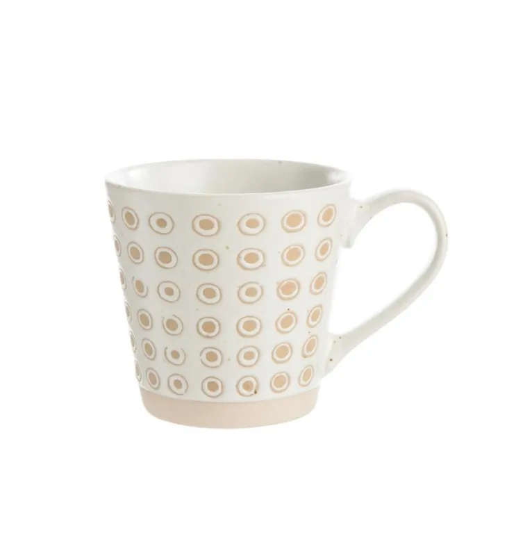 Coffret Tara de 6 mugs coloris blanc en porcelaine - 34 cl