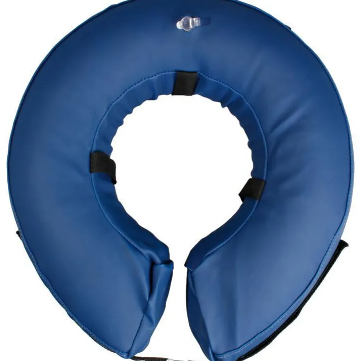 Collerette gonflable pour chien coloris bleue taille M - Ø25/40 cm