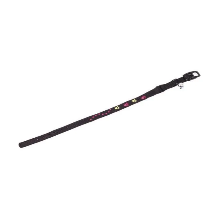 Collier chat motif pattes 10 mm Martin Sellier noir - 35 cm