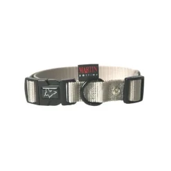 Collier chien réglable 16mm / 30-45cm gris