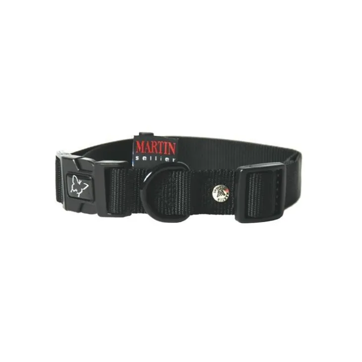 Collier chien réglable 16mm / 30-45cm noir