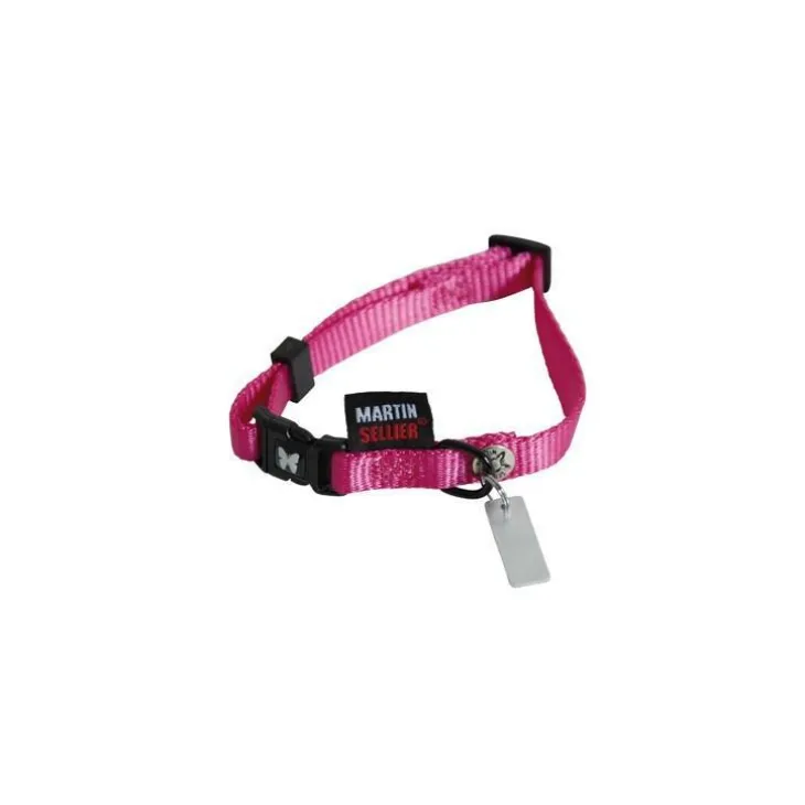 Collier chien réglable 10mm / 20-30cm rose
