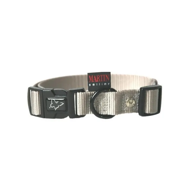 Collier chien réglable 20mm / 40-55cm gris