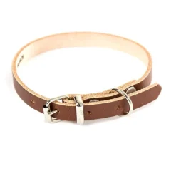 Collier cuir marron 16 mm x 40 cm