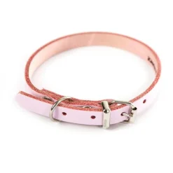 Collier cuir rose 26 mm x 56 cm