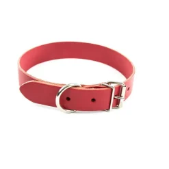 Collier cuir rouge 18 mm x 45 cm