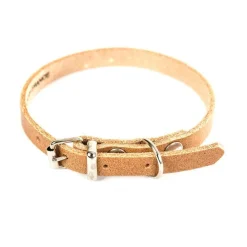 Collier en cuir naturel pour chien 2,6x56 cm
