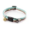 Collier pour chat Bicolor Bulles vert d’eau et marron