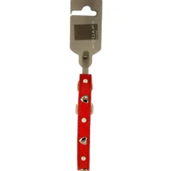 Collier pour chat en simili cuir python coloris rouge original avec motifs Wouapy - Taille unique