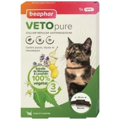 Collier pour chat insectifuge marron Beaphar Vetopure
