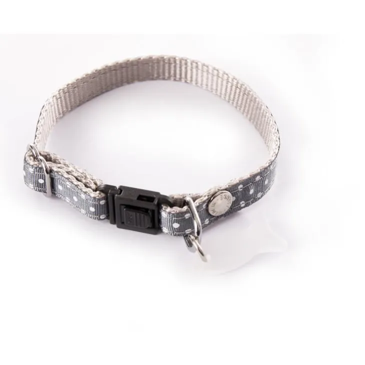 Collier pour chat marron à pois blancs