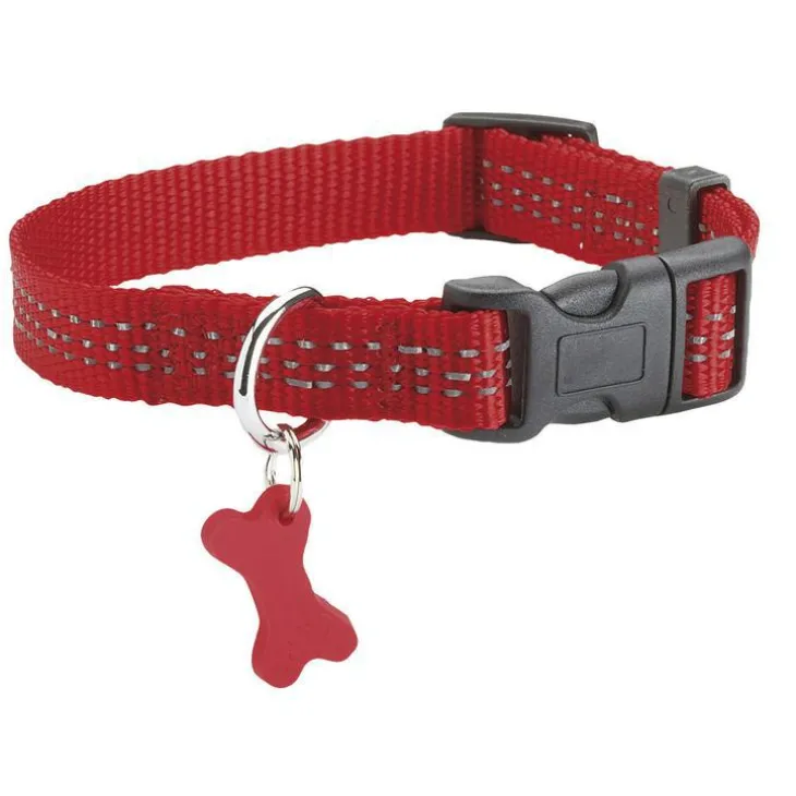 Collier pour chien coloris rouge en nylon tressé Bobby Safe – Taille L