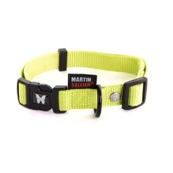 Collier réglable en nylon vert citron pour chien – 1,6x30/45 cm