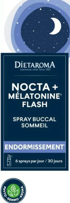 Complément alimentaire spray bucal sommeil nocta + melatonine flash Dietaroma - 30 ml