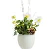 Composition florale hellebore boule céramique coloris blanc