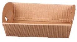 Corbeille en carton kraft à cannelures Rome - 23 x 18 x 6 cm