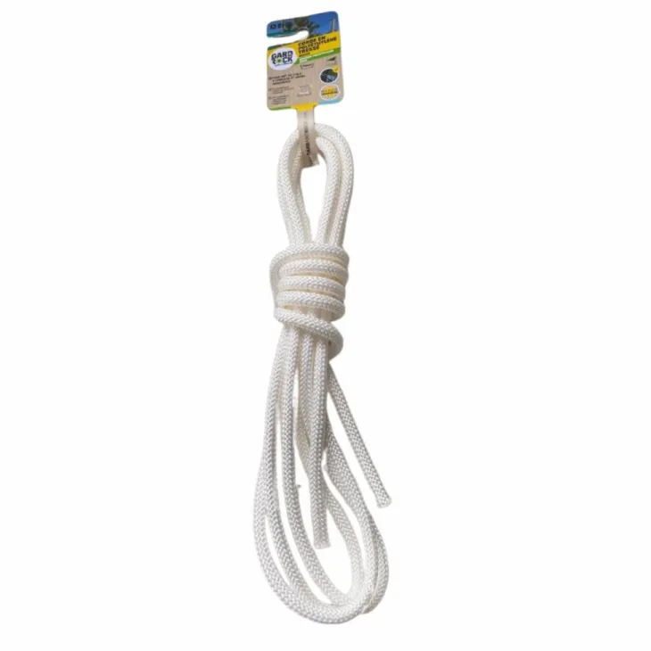 Cordon pour hamac ou voile d'ombrage coloris blanc en corde synthétique Gard&Rock - Ø 8 mm x 3 m
