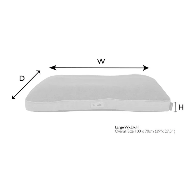 Couchage orthopédique pour chien coloris gris Scruffs Harvard - Taille L 100 x 70 x 12 cm