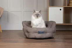 Couchage pour chat ou petit chien coloris gris lit rond Scruffs Seattle - Ø 45 cm