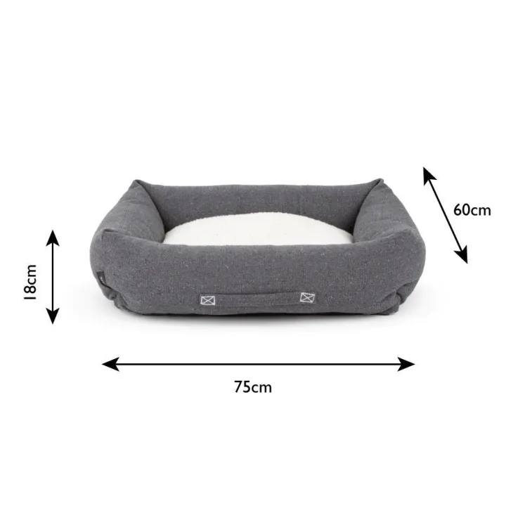 Couchage pour chien coloris gris corbeille Scruffs Eco Eden - Taille L 75 x 60 cm