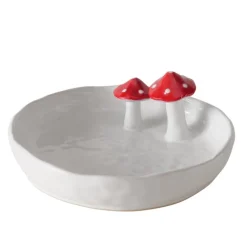 Coupelle blanche en céramique avec champignons Funghi - Ø 17,5 x 6,5 cm