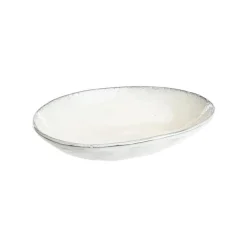 Coupelle ovale en aluminium blanc verni - 25,5 x 19,4 x 5 cm