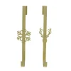 Couronne accroche-porte coloris or en métal - 12 x 7,5 cm