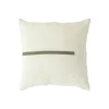 Coussin carré en coton blanc décor ligne verte - 40 x 40 cm
