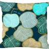 Coussin déco carré en polyester/coton bleu Elsa - 40 x 40 x 15 cm