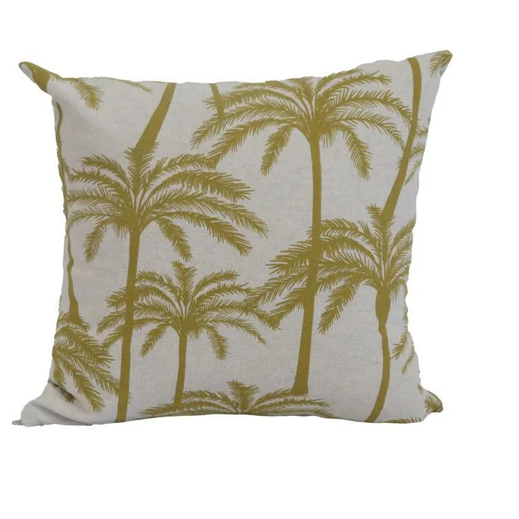 Coussin déco carré en polyester/coton jaune moutarde Zabeth - 40 x 40 x 15 cm