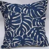Coussin décoratif carré en coton coloris bleu Anthea - 45 x 45 cm