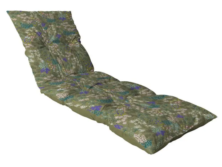 Coussin de bain de soleil flocons Jardin Fleuri - 180 x 56 x 10 cm