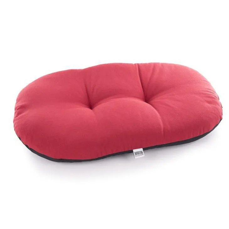 Coussin ovale en ouatine rouge 87x57 cm