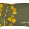 Coussin rectangulaire décoratif Graines d'Or coloris vert en coton - 50 x 30 x 15 cm