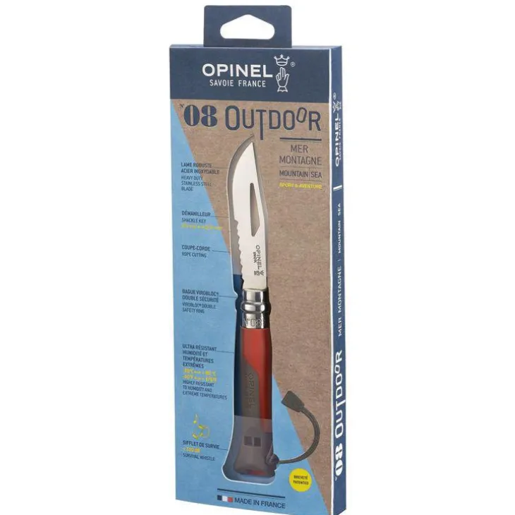 Couteau Outdoor coloris rouge et gris n°8 Opinel