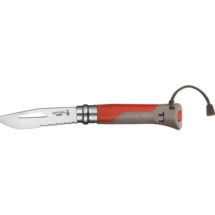 Couteau Outdoor coloris rouge et gris n°8 Opinel