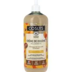 Crème de douche bio relaxante châtaigne caramel en flacon pompe Coslys - 250 ml