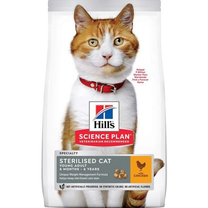 Croquette pour chat adulte stérilisé au poulet Hill's - 7 kg