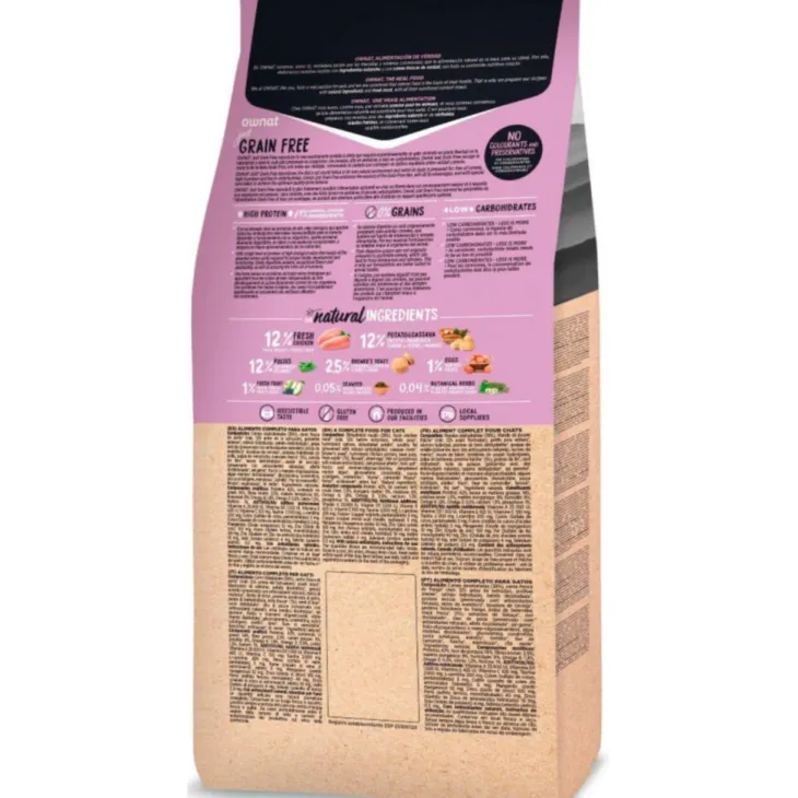 Croquette pour chat adulte stérilisé Grain Free Jus Ownat - 8 kg