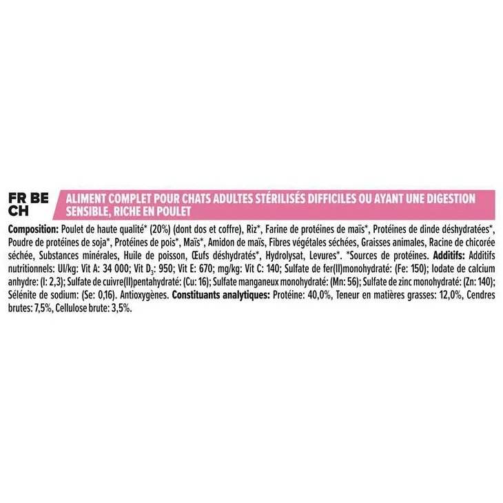 Croquette pour chat adulte stérilisé au poulet Pro Plan - 3 kg