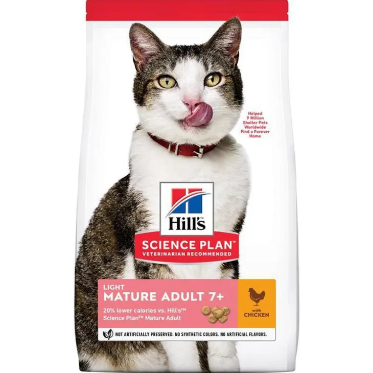 Croquette pour chat mature light au poulet Hill's - 7 kg