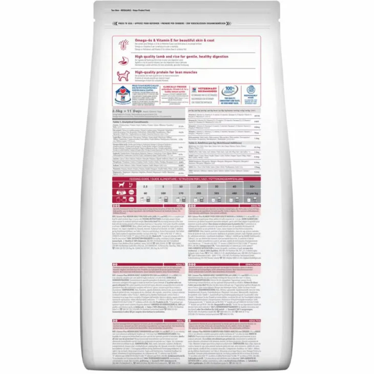 Croquette pour chien adulte à l’agneau et au riz Hill's - 12 kg