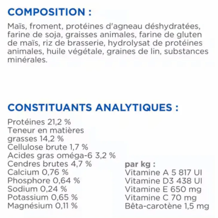 Croquette pour chien adulte à l’agneau et au riz Hill's - 12 kg