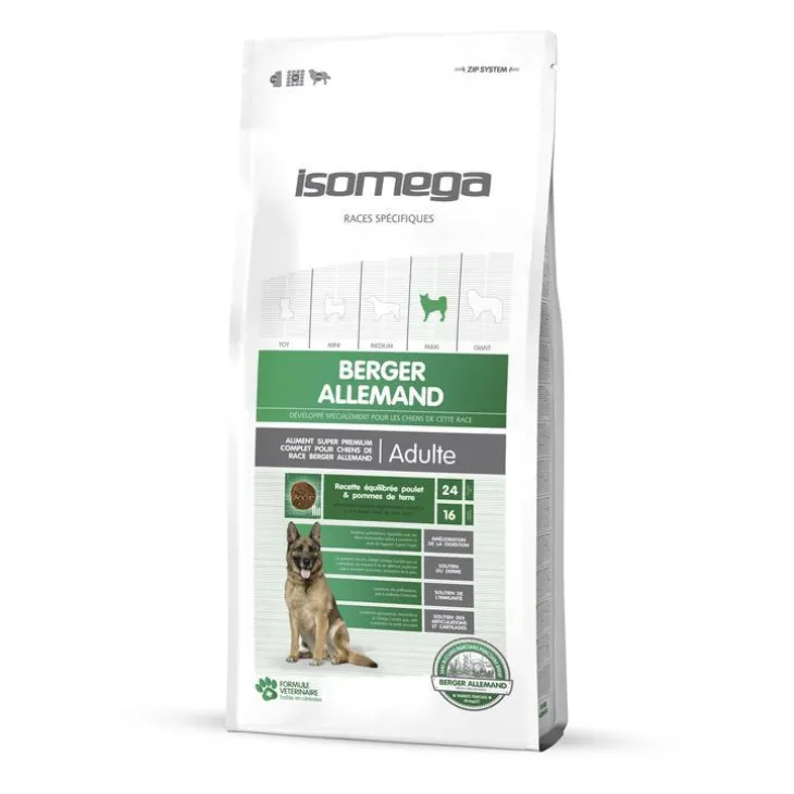 Croquette pour chien adulte Berger Allemand au poulet Isomega - 12 kg